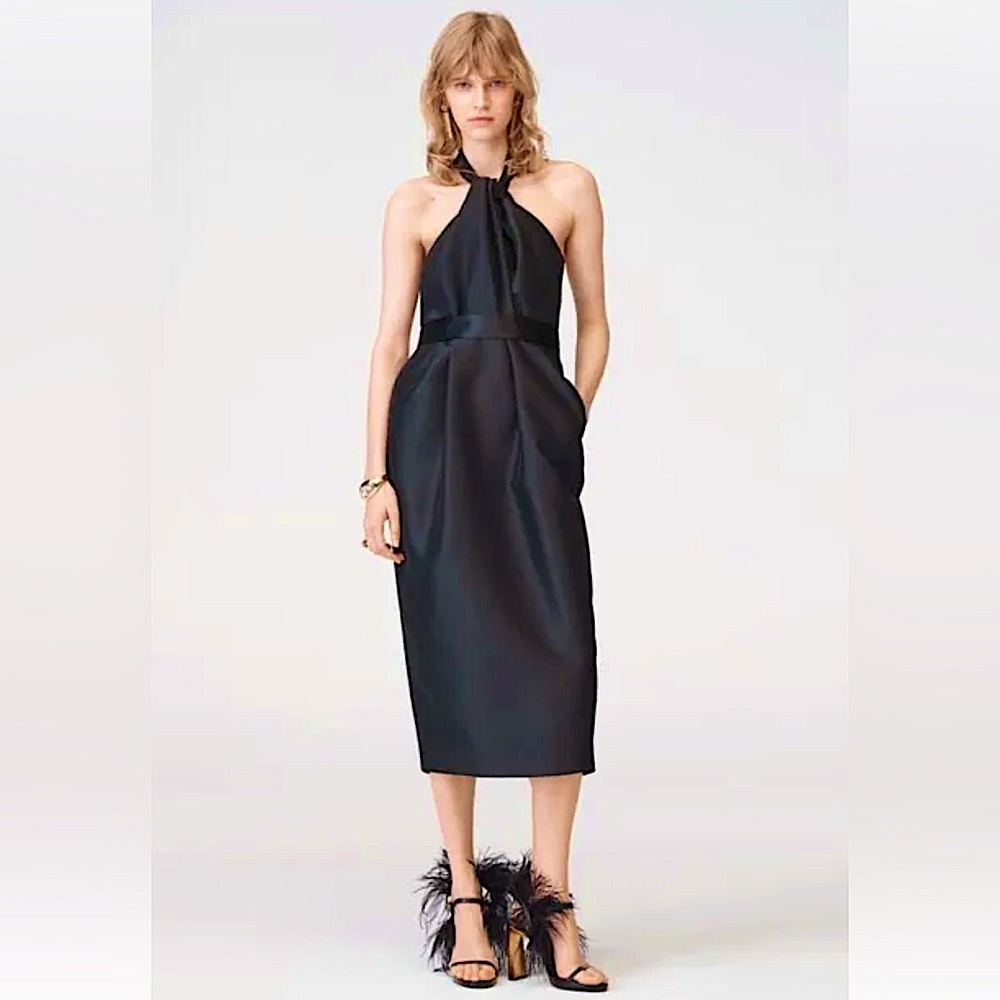 Zara Taffeta Halter Dress S